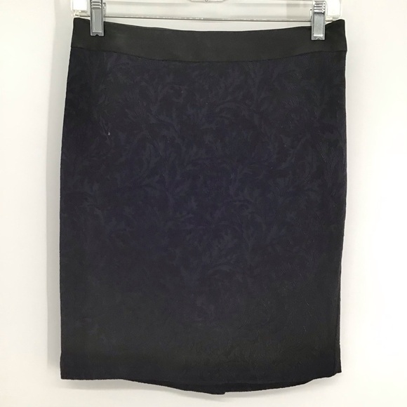 CACHE’ Jacquard Floral Lace Overlay Blazer & Skirt 2 Pc Set Black/Navy Size 2 - Picture 4 of 12